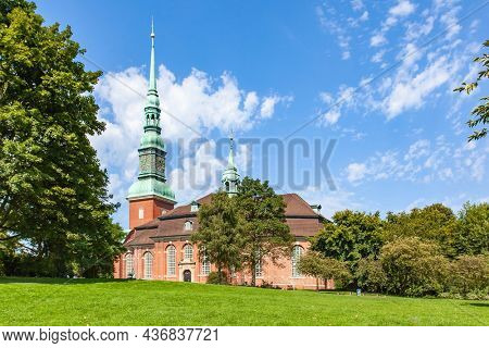 The Trinity or St. Georg Church in Hamburg, Germany. Landscaspe