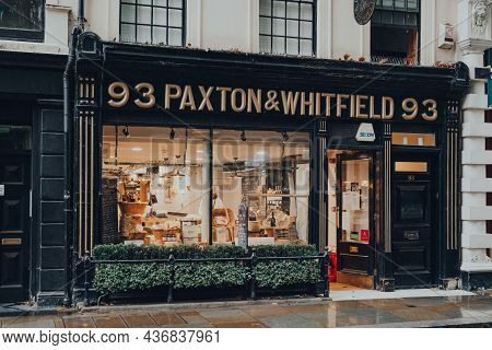 London, Uk - October 02, 2021: Store Front Of Paxton And Whitfield, Britains Leading Cheesemonger Fo