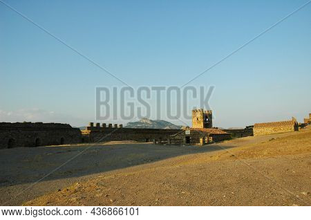 View Of The Walls Of The Genoese Fortress. Inside The Genoese Fortress. Sudak, Crimea.