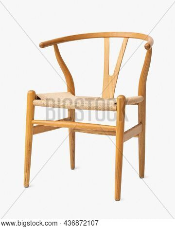 Wishbone chair in natural wood