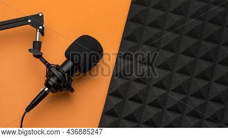Microphone And Acoustic Isolation Foam Picture On Pik. High Quality Beautiful Photo Concept
