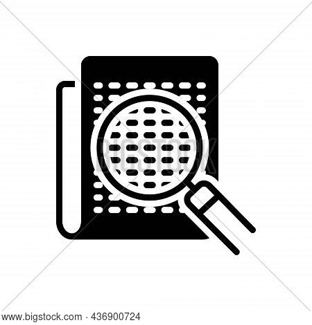 Black Solid Icon For Micro Mini Little Small Bionomics Magnifying-glass