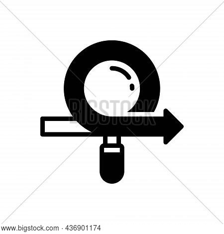 Black Solid Icon For Disclose Divulge Publish Reveal Betray Magnifier Investigate