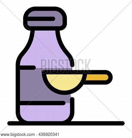 Teaspoon Syrup Icon. Outline Teaspoon Syrup Vector Icon Color Flat Isolated
