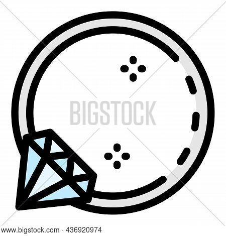 Ring Piercing Icon. Outline Ring Piercing Vector Icon Color Flat Isolated