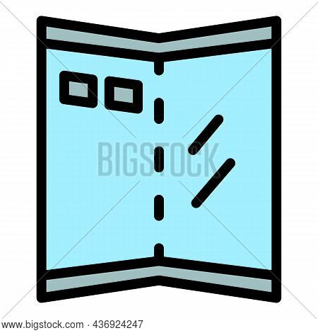 Folding Screen Icon. Outline Folding Screen Vector Icon Color Flat Isolated