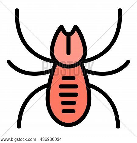 Bug Insect Icon. Outline Bug Insect Vector Icon Color Flat Isolated
