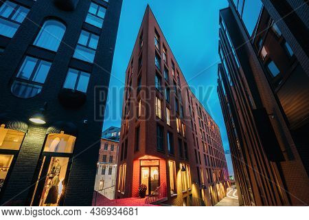 Tallinn, Estonia. View Of Historical Rotermann City In Evening Illuminations. Rotermann Quarter Incl