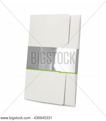 Package Of Facial Oil Blotting Tissues Isolated On White. Mattifying Wipes
