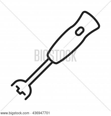 Monochrome Submersible Hand Blender Icon Line Vector Illustration Device For Mixing Ingredients