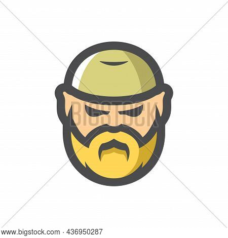 Muslim Beard Men Vector Icon Cartoon Illustration.