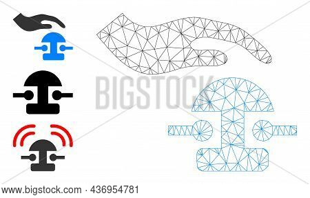 Web Carcass Press Bell Vector Icon, And Bonus Icons. Flat 2d Carcass Created From Press Bell Pictogr