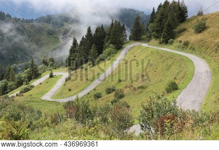 Incredible Uphill Road That Is Traveled By Professional Cyclists During The Grueling Cycling Races