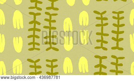 Floral pattern desktop wallpaper, ethnic background in yellow