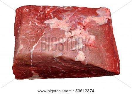 Raw Beef Roast Isolated on White