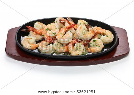 shrimp scampi in garlic butter, american food