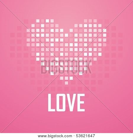 Heart Pixel icon, vector illustration
