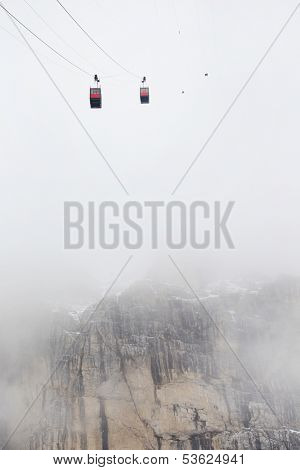 Cable Car in the Dolomites, Lagazuoi, Italy