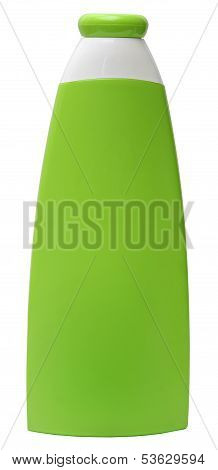 Plastic Bottle with liquid soap on a white background .shampoo