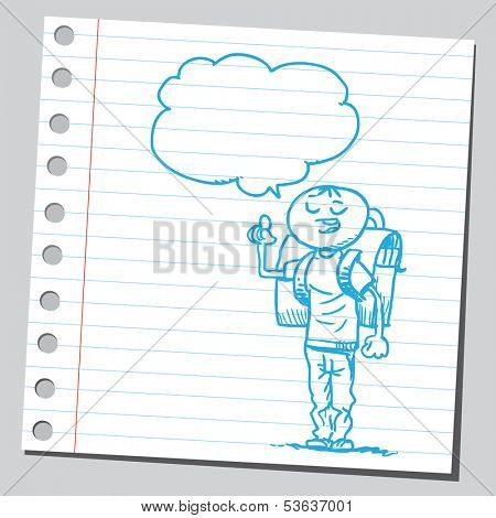 Schoolkid speaking something