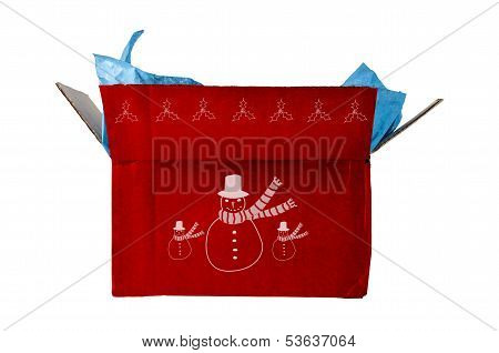 Opened Red Christmas Box