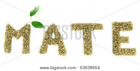Dry mate tea, isolated on white