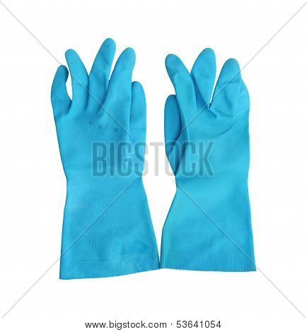 Household Protective Rubber Gloves Isolated On White Background