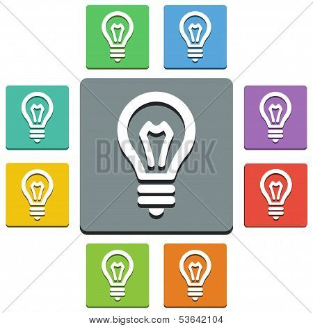 Vector Bulb Icons - 'almost Flat' Style