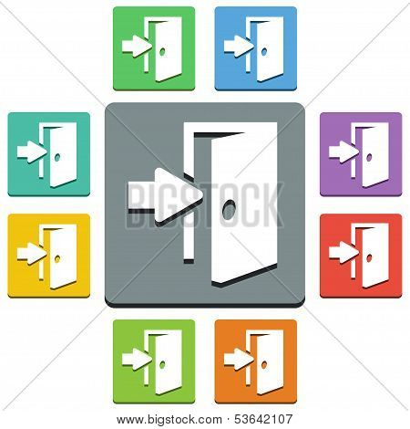 Vector Exit Icons - 'almost Flat' Style