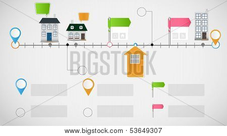 Timeline infographic business template vector illustration