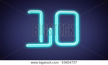Nero Countdown Number Blue 10