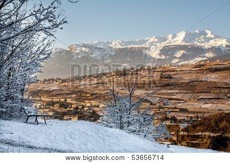 View point on the hill in Sion, Switzerland