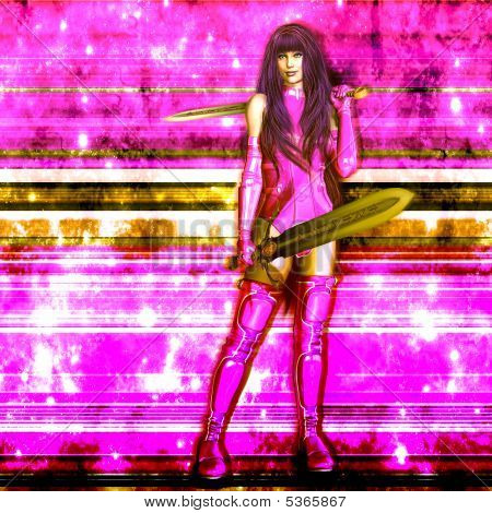 selbstsicher weiblich Sci Fi warrior