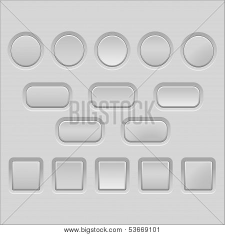 Vector Light Grey Empty Buttons
