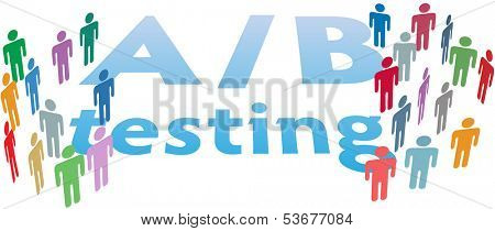 A B Testing website choices to test variations by experiment
