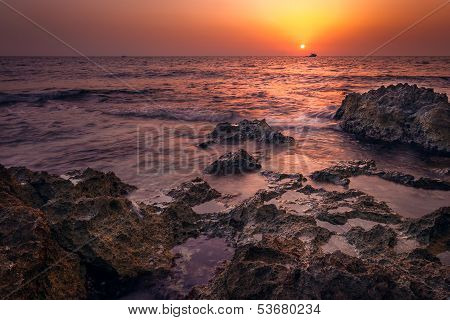 Sunset Over The Sea