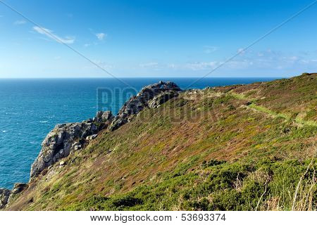 South West coast path Zennor Head Cornwall England UK near St Ives on the Penwith Heritage Coast