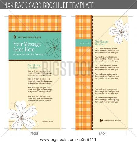 4 x 9 Rack Card brožura šablona vektor
