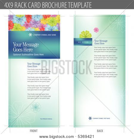 4 x 9 Rack Card brožura šablona vektor