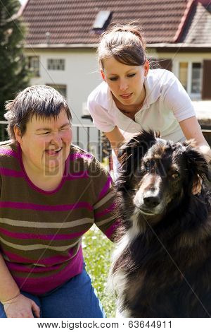 Mentally Disabled Woman With A Dog