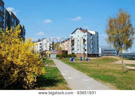 Spring Coming To Pasilaiciai District In Vilnius