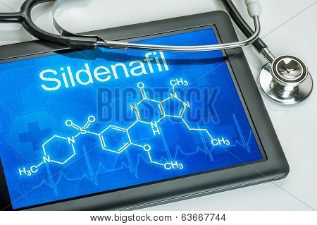 Tablet with the chemical formula of sildenafil