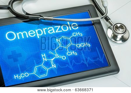 Tablet with the chemical formula of omeprazole