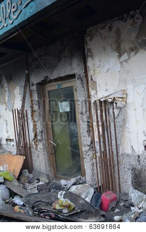 KIEV, UKRAINE - APR 19, 2014: Mass destruction after Putsch of Junta in Kiev. Kiev.April 19, 2014 Kiev, Ukraine 