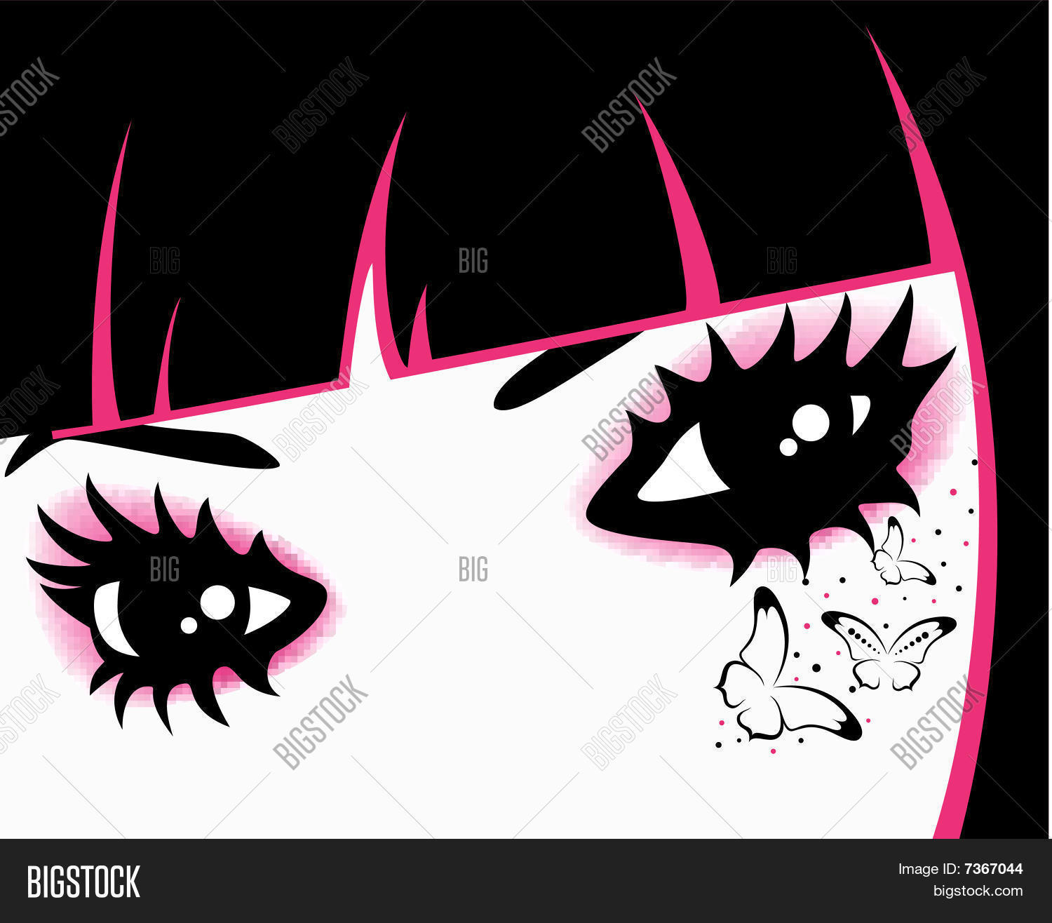 Emo Eyes Bright Mak Vector & Photo (Free Trial) Bigstock