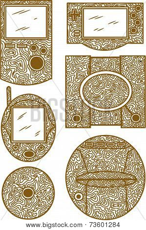 Wood console game set