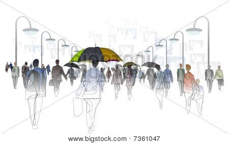 City_rain_drawing