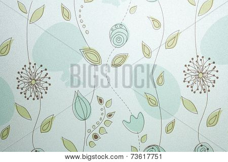 Flower Sticker Stuck On The Glass