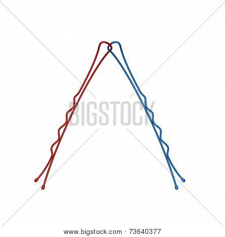 Two connected hairclips