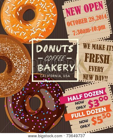 Donuts Coffee Bakery Advertising Banner